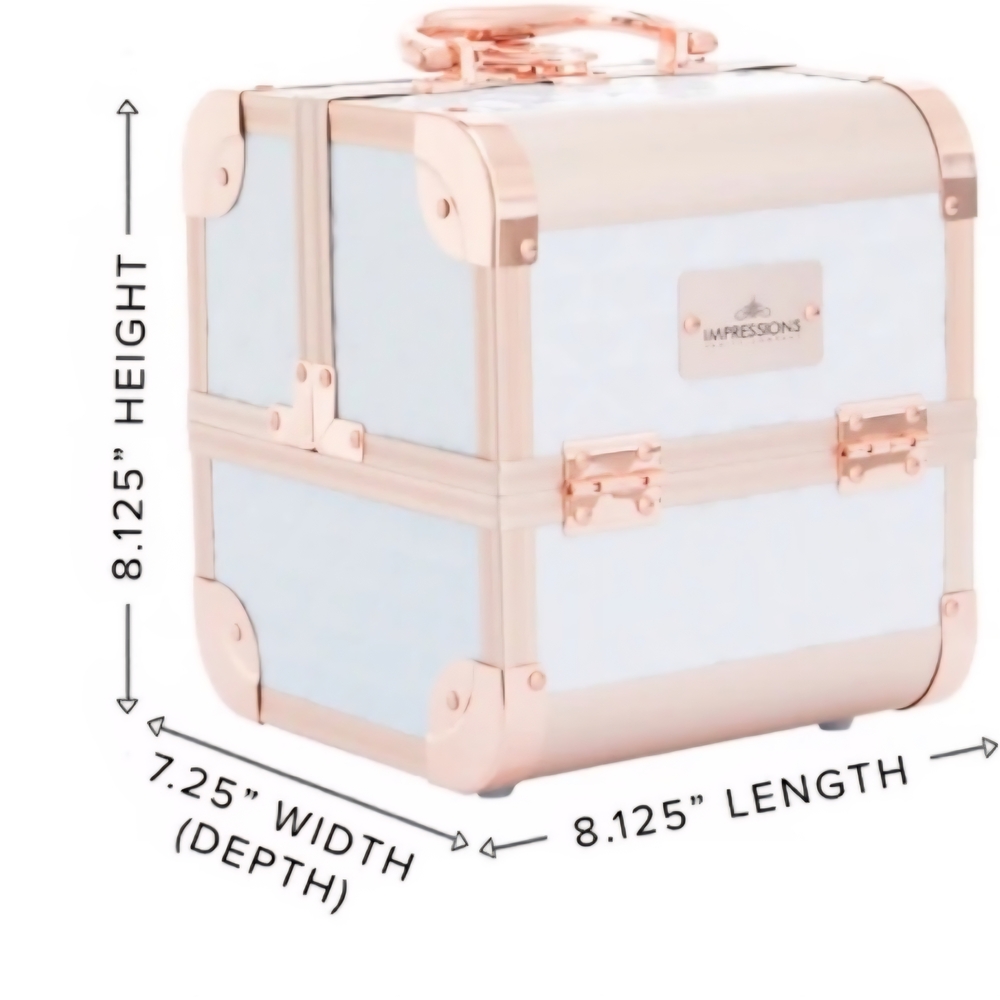 Impressions Elegant White and Gold Makeup Organizer